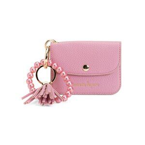 NANETTE LEPORE Bed Roses Cerise Beaded Bracelet Card Case